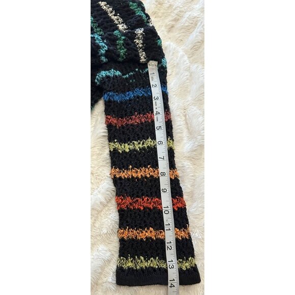 Women's Striped Wrap Stretch See-Through Sweater Cotton Blend Size M/32" Chest - Picture 7 of 12